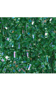 Miyuki quarter tila 5x1.2mm beads - Transparent green ab QTL-179